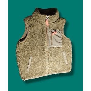 Carter's Zip Up Fleece Olive Green Boys Size 3T Fall Winter Pocket Unisex Vest